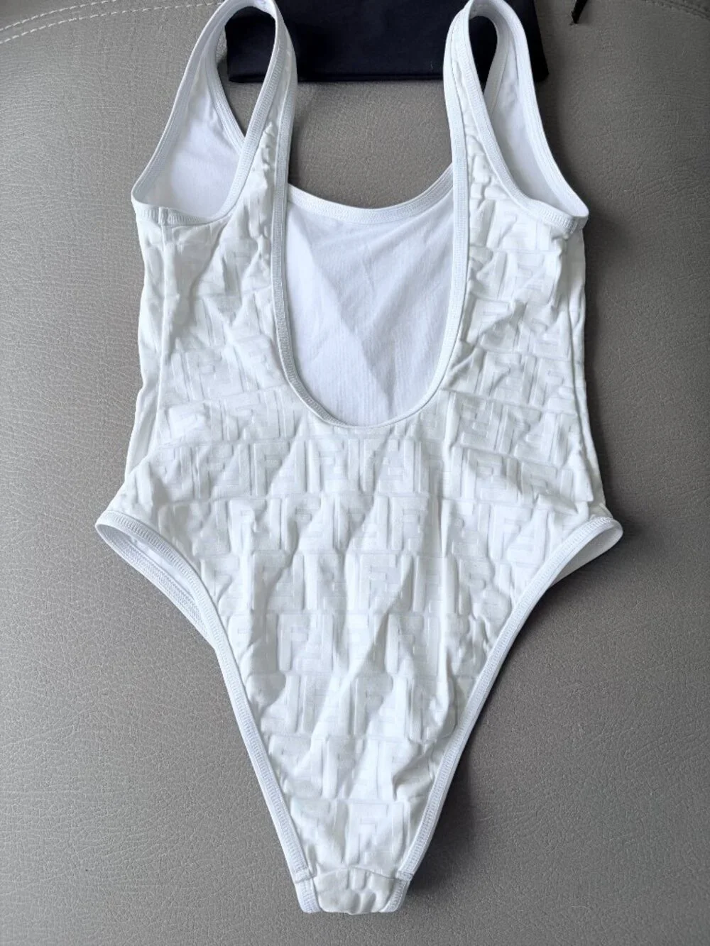 Fendi FF Lycra One-Piece Swimsuit 'Milk White' SIZE 42
